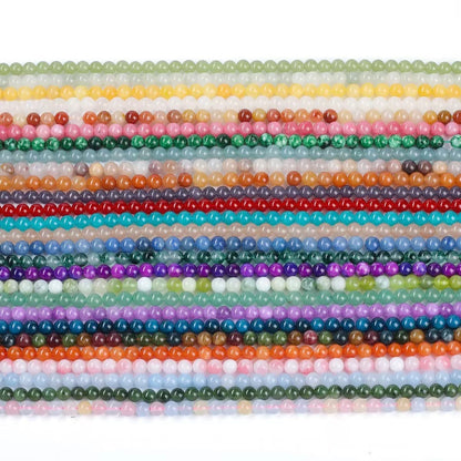$1.99-8mm Color Jade Beads Round Smooth/Faceted Beads