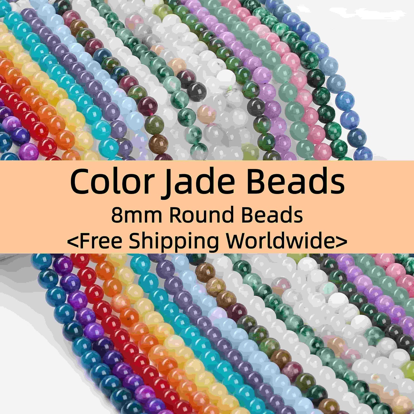 $1.99-8mm Color Jade Beads Round Smooth/Faceted Beads