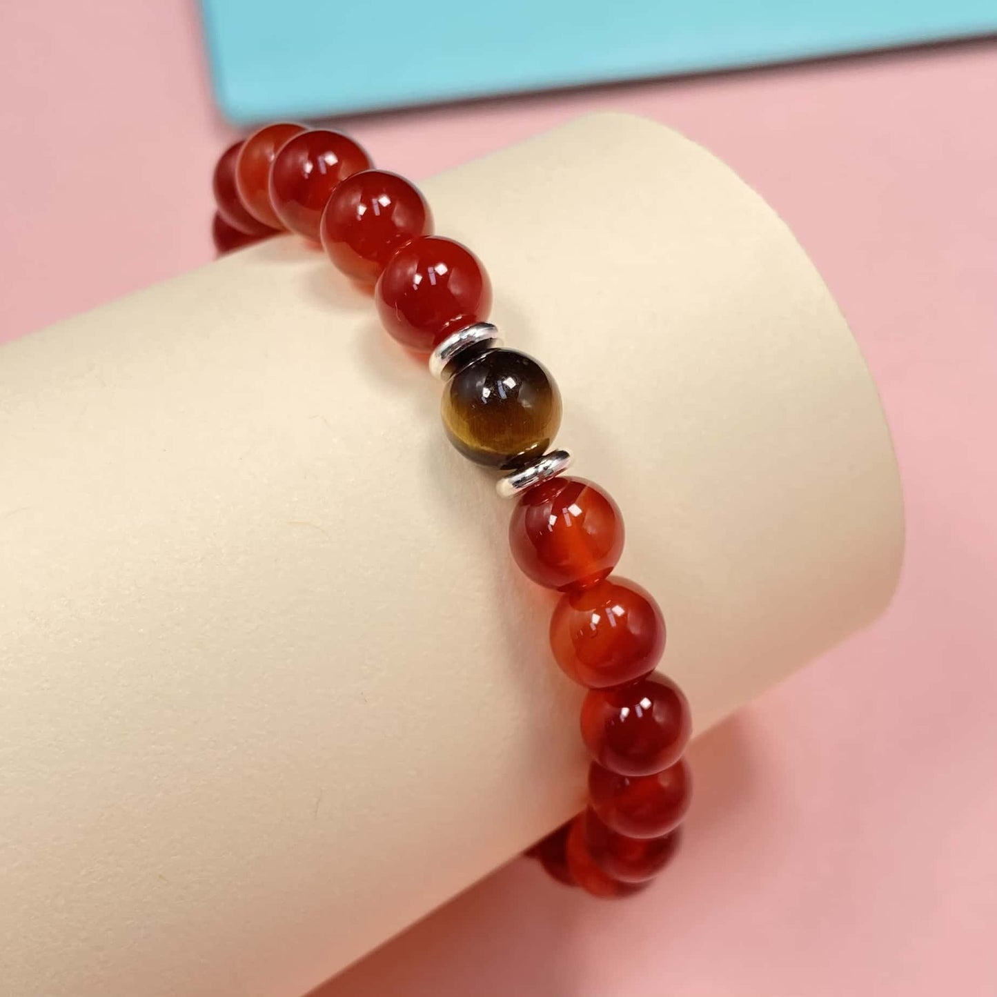 Bracelet en Cristal Agate Rouge pour une Meilleure Richesse et Carrière