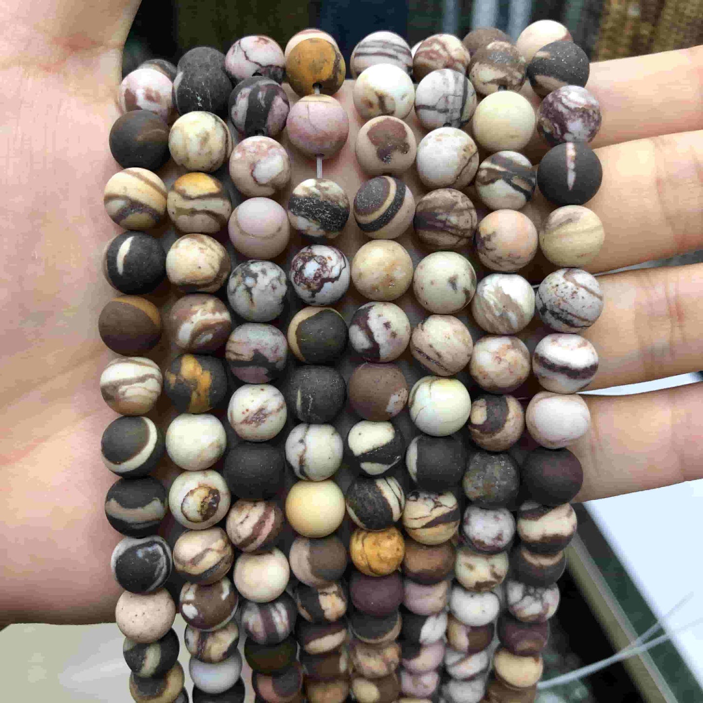 Round Matte Beads Crystal/Quartz/Jasper/Agate 4mm 6mm 8mm 10mm