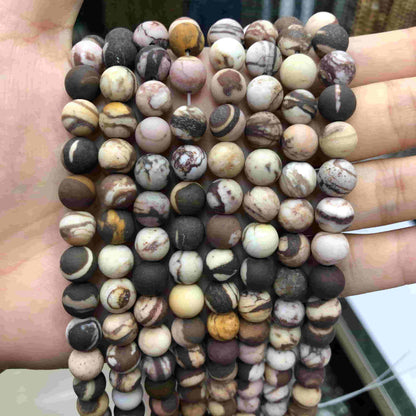 Round Matte Beads Crystal/Quartz/Jasper/Agate 4mm 6mm 8mm 10mm