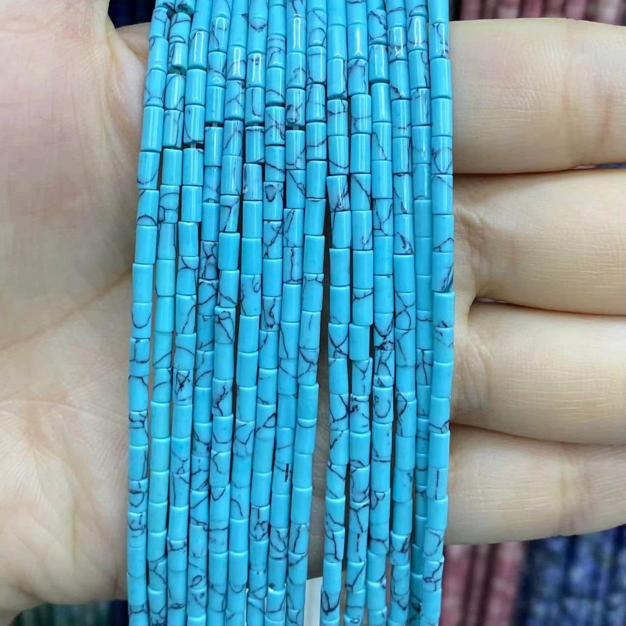 Cylindrical Tube Beads 2x4mm Quartz/Jasper/Agate/Crystal
