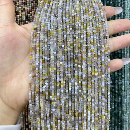Tiny Square Faceted Beads 2-3mm Gemstone/Quartz/Jasper/Agate