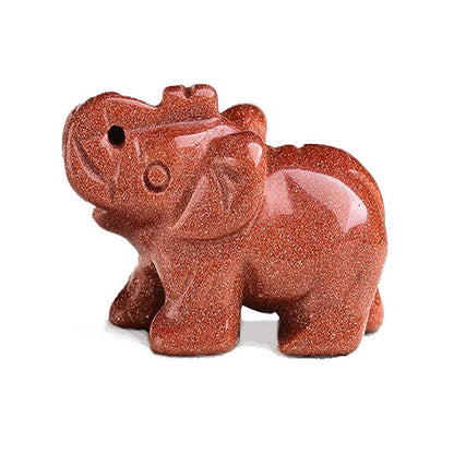 Elephant Figurine Hand Carved Animal Figurine