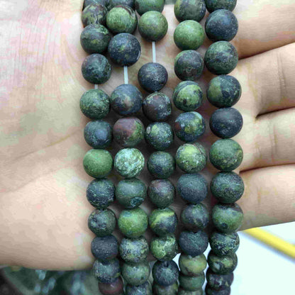 Round Matte Beads Crystal/Quartz/Jasper/Agate 4mm 6mm 8mm 10mm