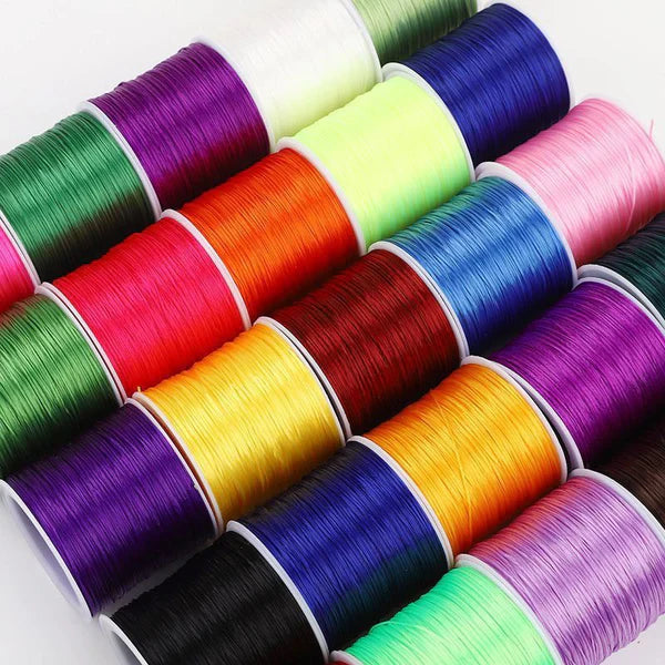 $0.99/Pcs 50M/Roll 0.8mm High Quality Japan Import Elastic Cord Crystal String for Beading Premium Stretch Polyester Thread , for DIY Jewelry Making