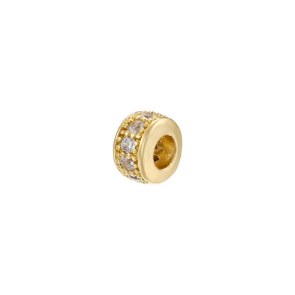 1PCS Brass Cubic Zirconia Sparkling Beads