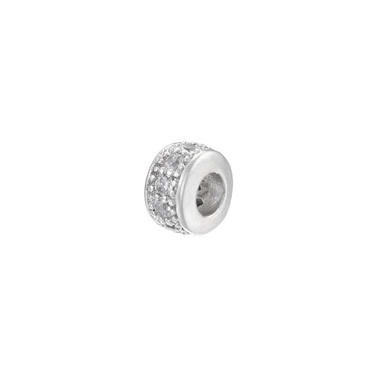 1PCS Brass Cubic Zirconia Sparkling Beads