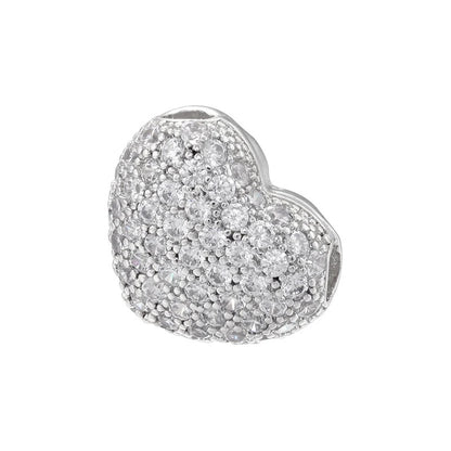 1PCS Brass Cubic Zirconia Sparkling Beads