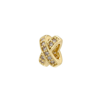 1PCS 18K Gold-plated Brass Inlaid With Zircon Spacer Beads