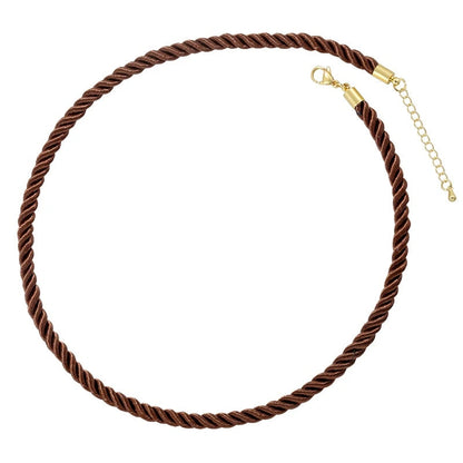 1PCS Braided Silk Rope Necklace Cords With Bright Gold Finish