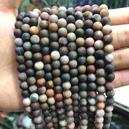 Round Matte Beads Crystal/Quartz/Jasper/Agate 4mm 6mm 8mm 10mm