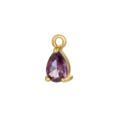 1PCS Brass CZ Water Drop Charms Pendants