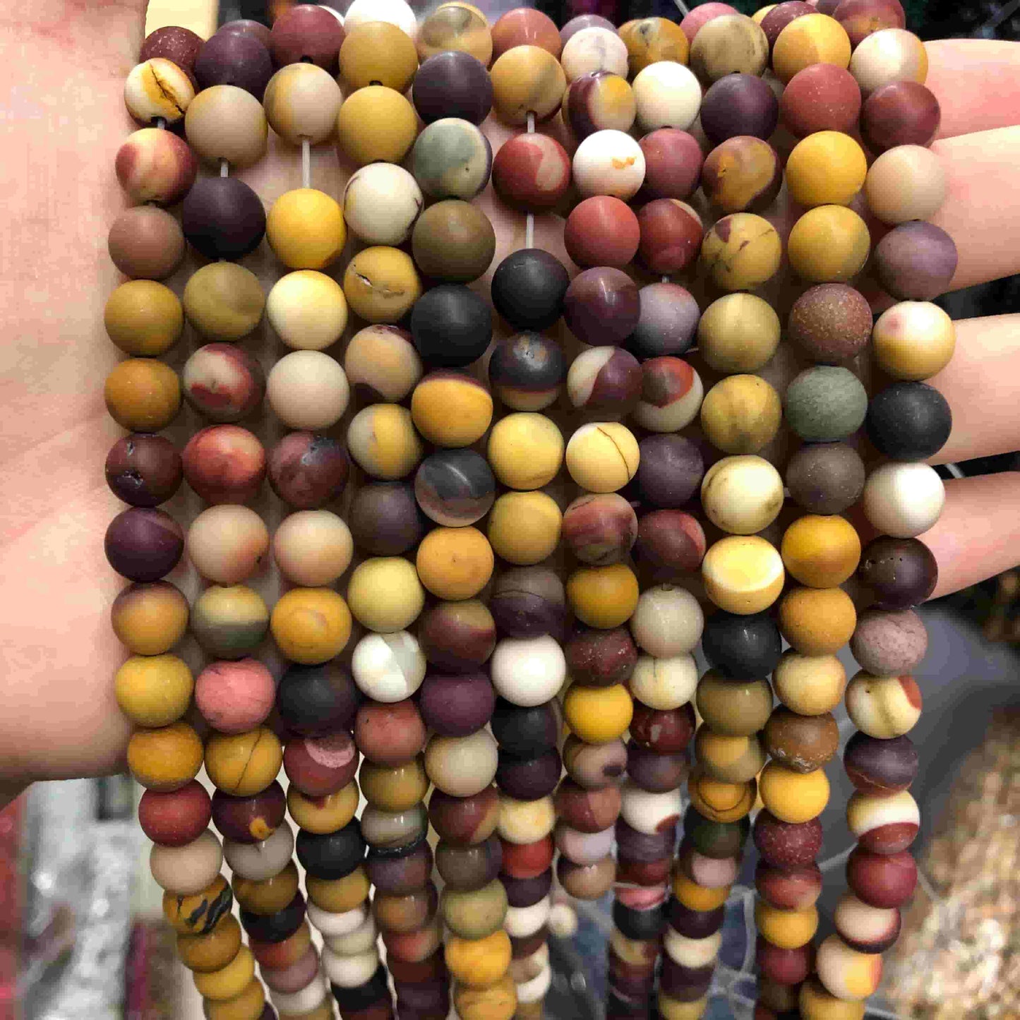 Round Matte Beads Crystal/Quartz/Jasper/Agate 4mm 6mm 8mm 10mm