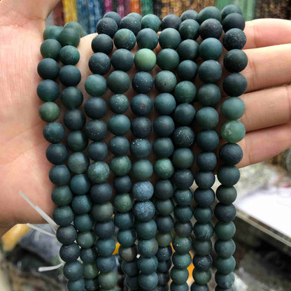 Round Matte Beads Crystal/Quartz/Jasper/Agate 4mm 6mm 8mm 10mm