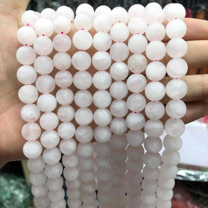Round Matte Beads Crystal/Quartz/Jasper/Agate 4mm 6mm 8mm 10mm
