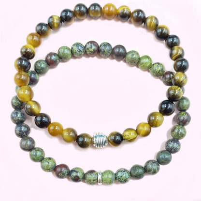 Bracelet en cristal double turquoise pour la concentration