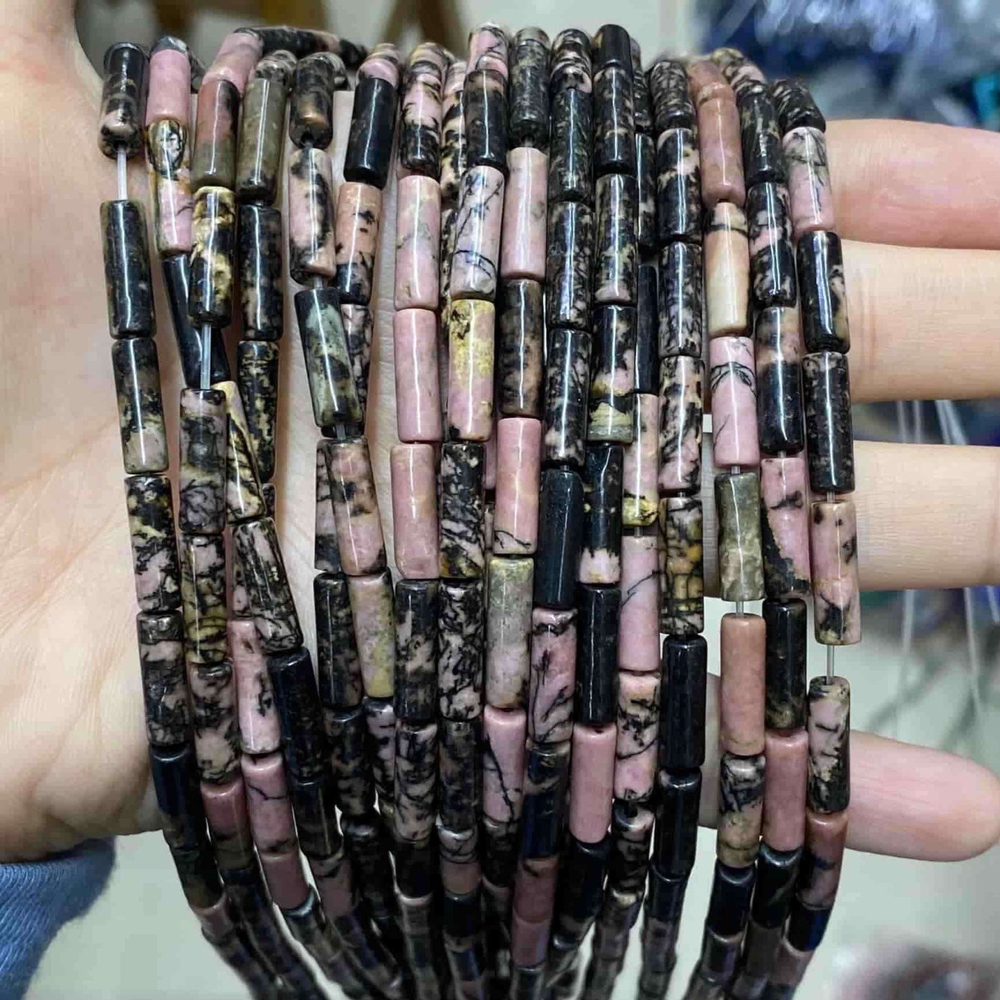 Cylindrical Tube Beads 4x13mm Quartz/Jasper/Agate/Crystal