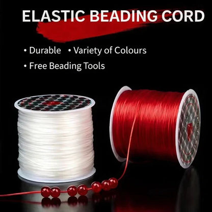 $0.99/Pcs 50M/Roll 0.8mm High Quality Japan Import Elastic Cord Crystal String for Beading Premium Stretch Polyester Thread , for DIY Jewelry Making