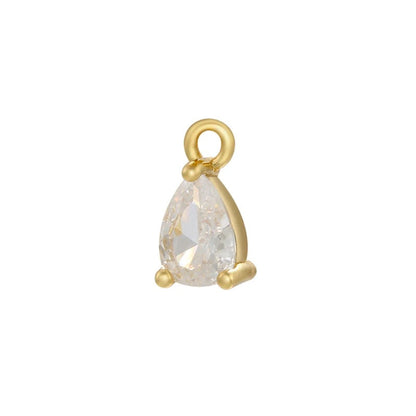 1PCS Brass CZ Water Drop Charms Pendants