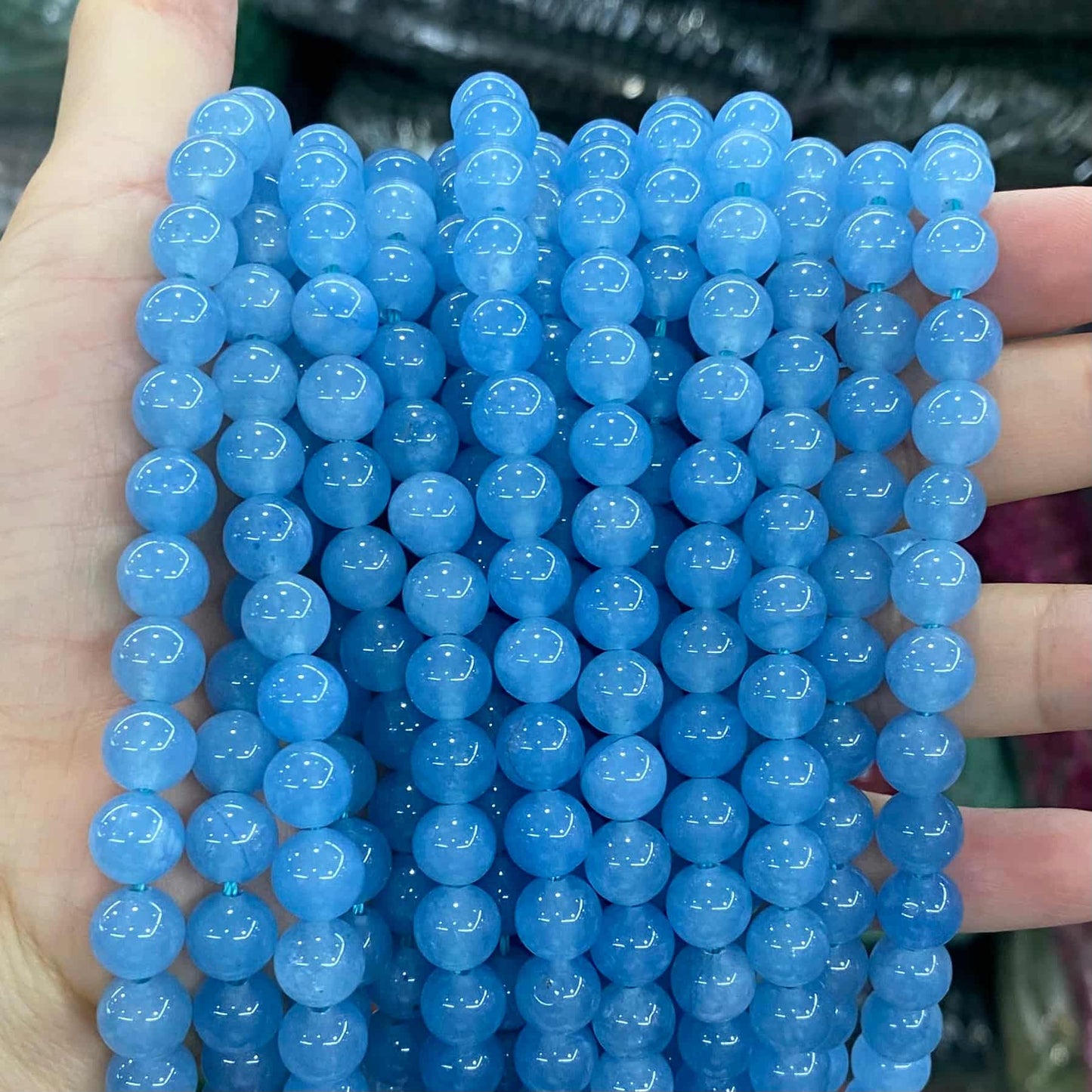 $1.99-8mm Color Jade Beads Round Smooth/Faceted Beads