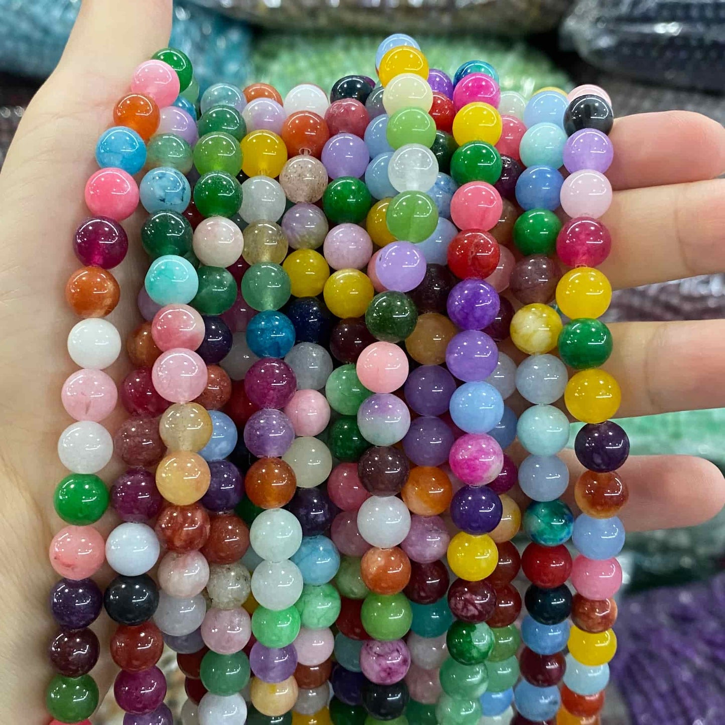 Color Jade Beads Round Smooth/Faceted Beads 6mm/8mm/10mm