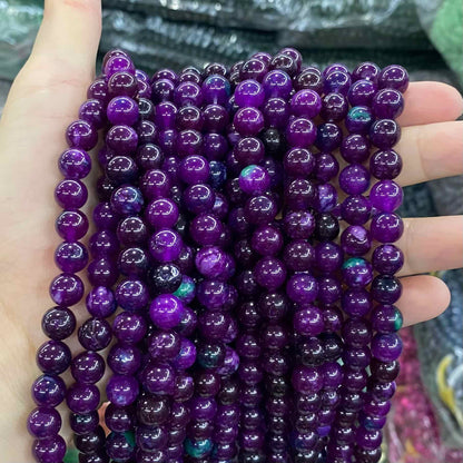 $1.99-8mm Color Jade Beads Round Smooth/Faceted Beads