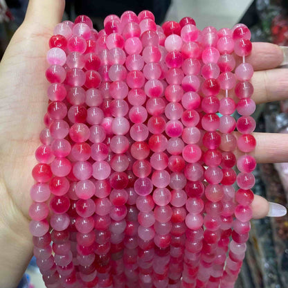 $1.99-8mm Color Jade Beads Round Smooth/Faceted Beads