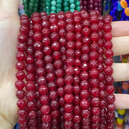 Color Jade Beads Round Smooth/Faceted Beads 6mm/8mm/10mm