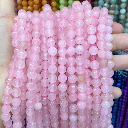 $1.99-8mm Color Jade Beads Round Smooth/Faceted Beads