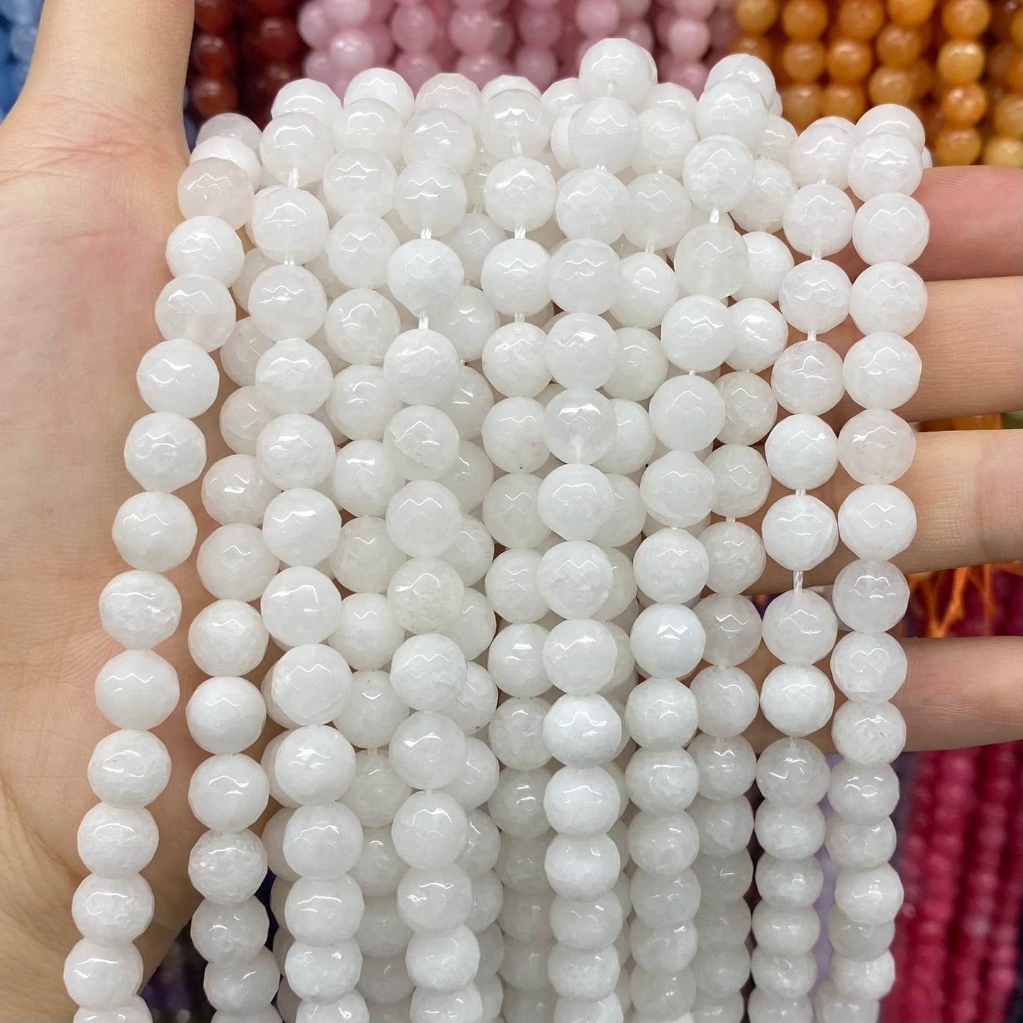 $1.99-8mm Color Jade Beads Round Smooth/Faceted Beads