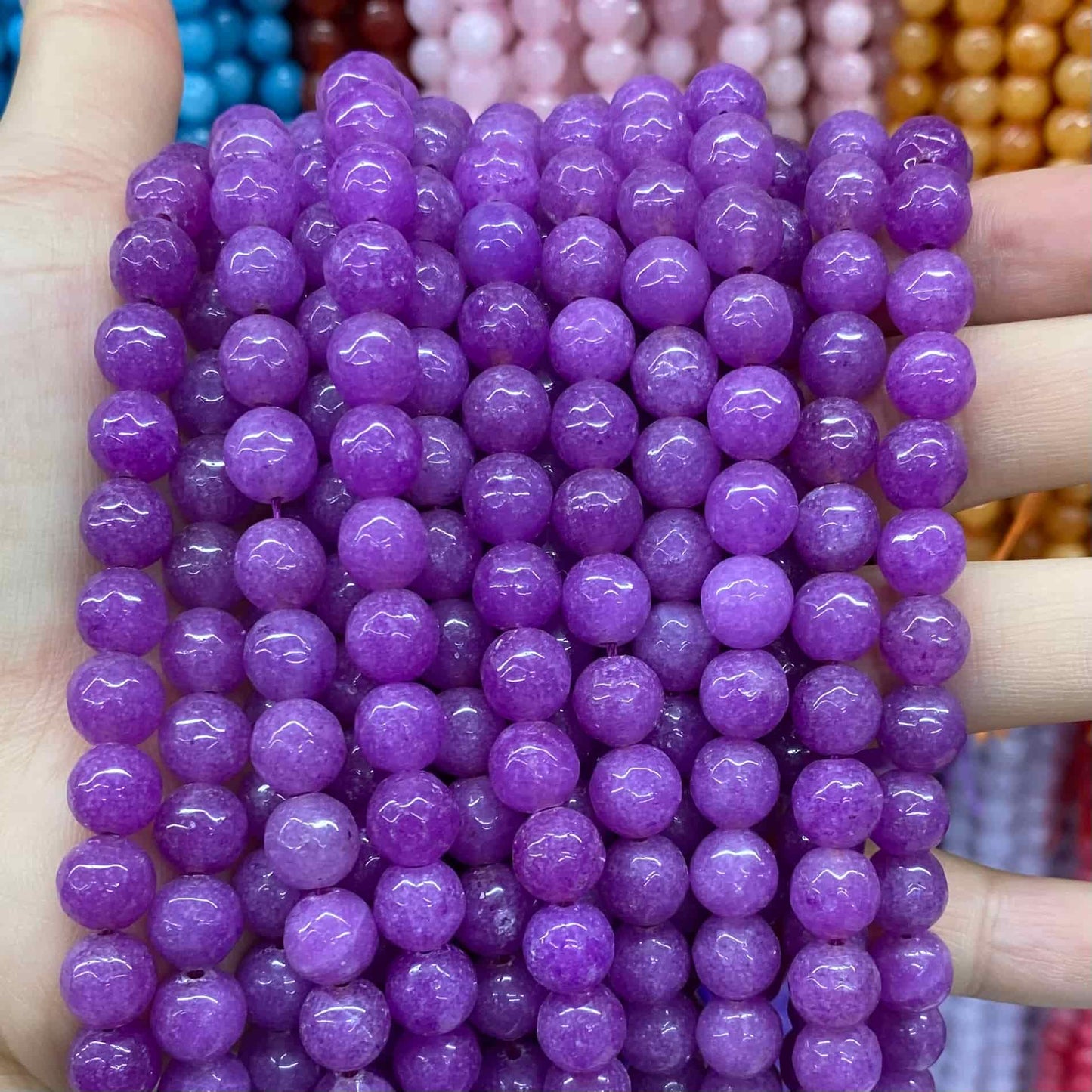 $1.99-8mm Color Jade Beads Round Smooth/Faceted Beads