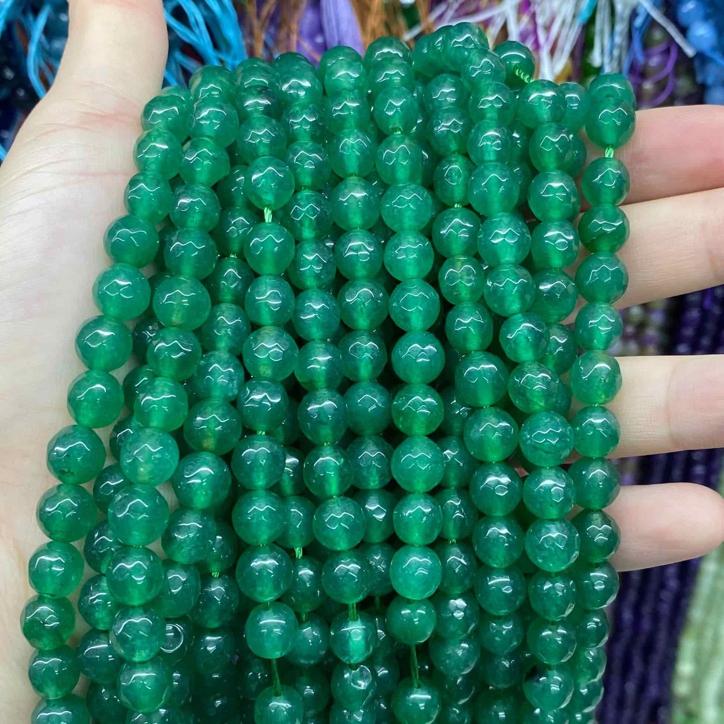 $1.99-8mm Color Jade Beads Round Smooth/Faceted Beads