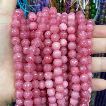 $1.99-8mm Color Jade Beads Round Smooth/Faceted Beads
