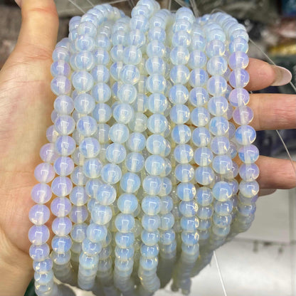 Round Smooth Beads Crystal/Quartz/Jasper/Agate 4mm 6mm 8mm 10mm