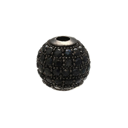 High Quality Brass Cubic Zirconia Round Spacer Beads 6mm/8mm/10mm