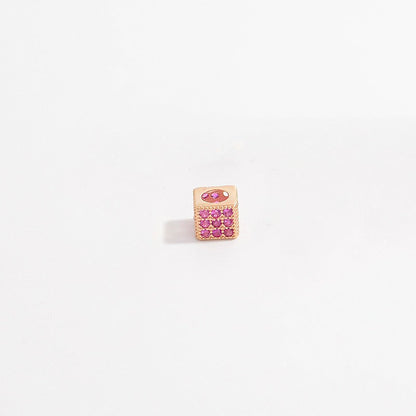 1Pcs Brass Cubic Zirconia Square Spacer Beads