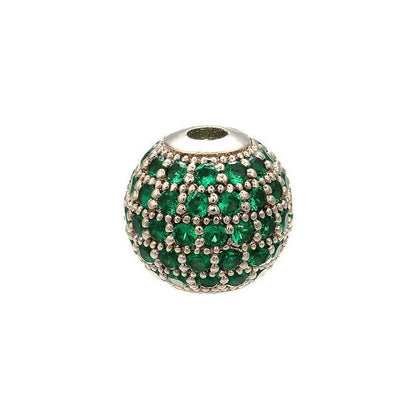 High Quality Brass Cubic Zirconia Round Spacer Beads 6mm/8mm/10mm