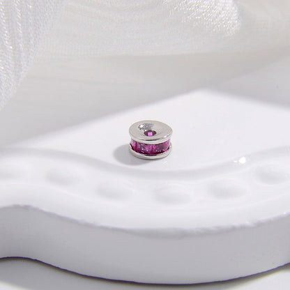 1PCS Brass Zircon Wheel Spacer Beads